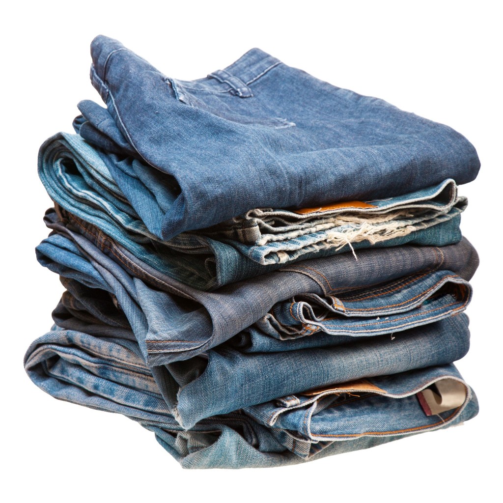 stack of folded jeans
